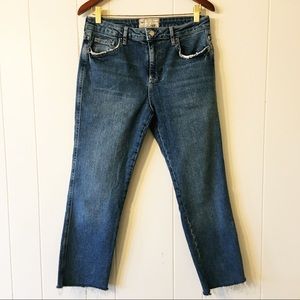 Free People Straight Leg Cropped Jeans. Sz 28/6